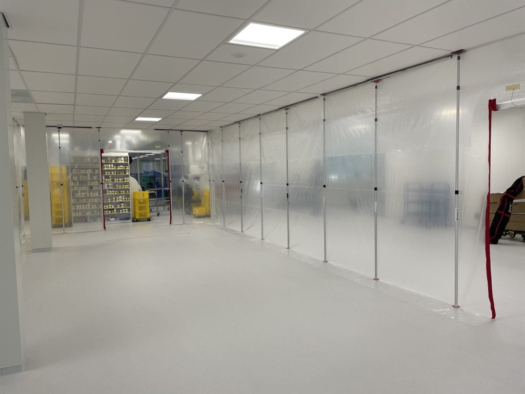Cleanroom stofwand stofschermhuren.nl